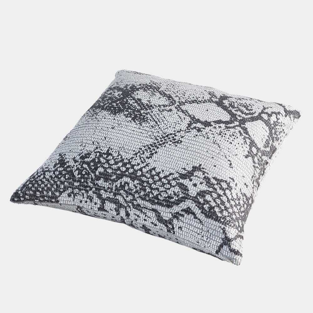 Shimmer Snake Skin Pillow-Silver - Grats Decor Interior Design & Build Inc.