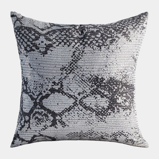 Shimmer Snake Skin Pillow-Silver - Grats Decor Interior Design & Build Inc.