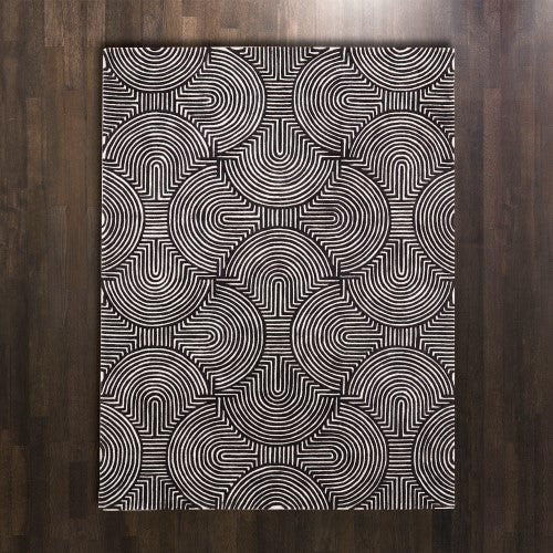 Arches Rug-Black/Ivory - 4 Sizes - Grats Decor Interior Design & Build Inc.