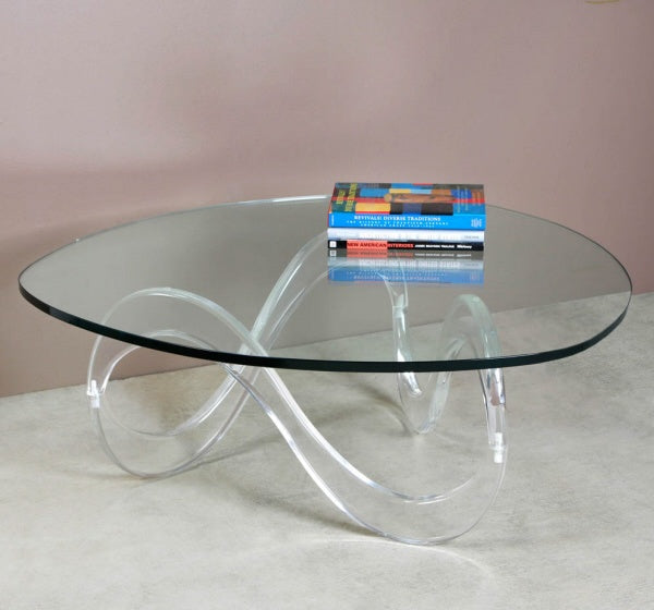 Acrylic & Glass 44" Table - Rounded - Grats Decor Interior Design & Build Inc.