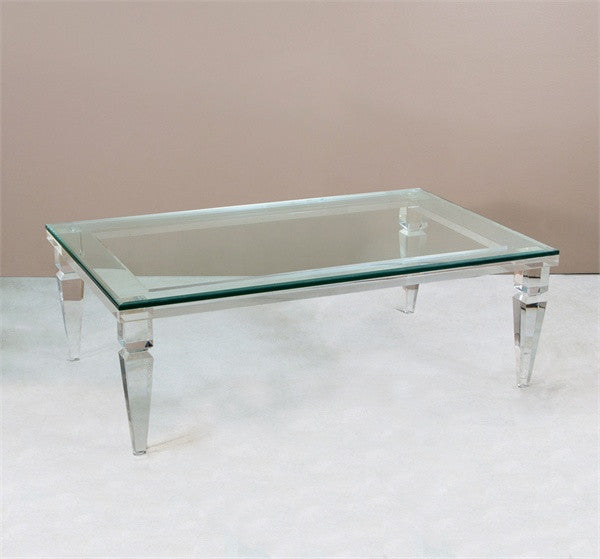 Acrylic & Glass 48" Coffee Table - Rectangular - Grats Decor Interior Design & Build Inc.