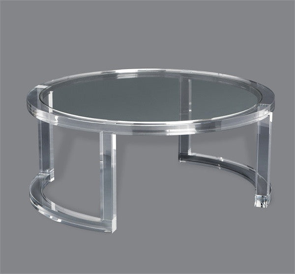 Acrylic & Glass 40"Dia Table - Round - Grats Decor Interior Design & Build Inc.
