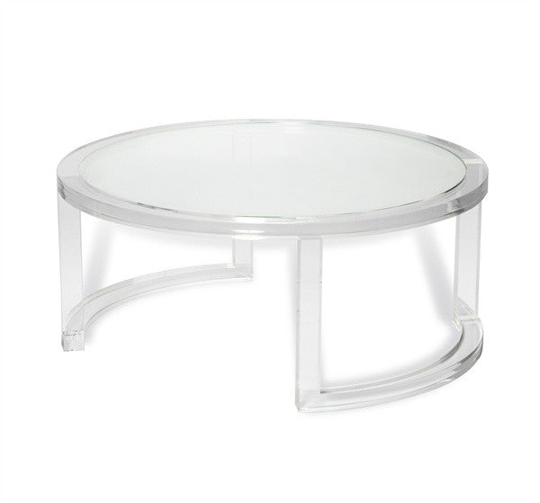 Acrylic & Glass 40"Dia Table - Round - Grats Decor Interior Design & Build Inc.