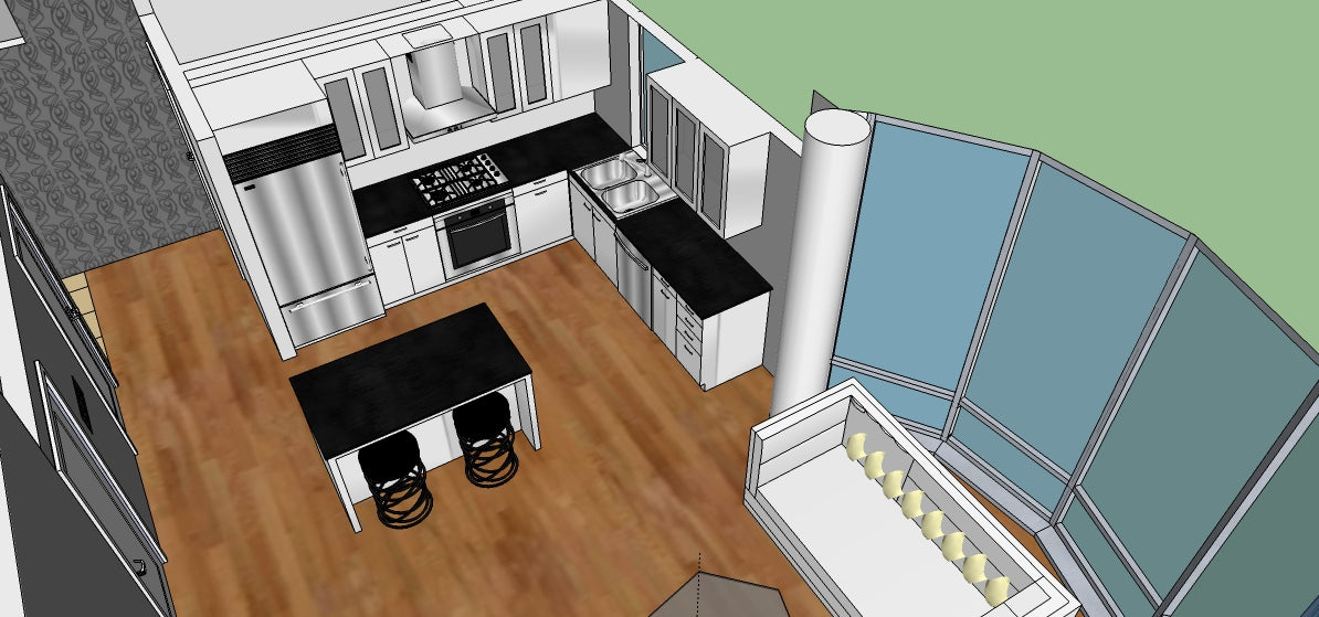 High Rise Kitchen Remodel - Grats Decor Interior Design & Build Inc.