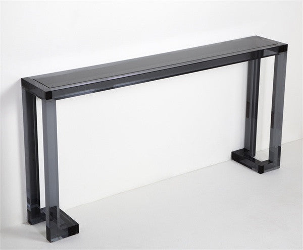 Acrylic & Glass 60" Console - Smoke - Grats Decor Interior Design & Build Inc.