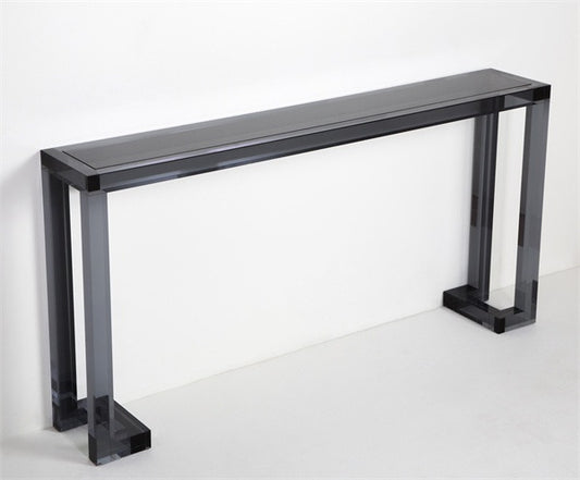 Acrylic & Glass 60" Console - Smoke - Grats Decor Interior Design & Build Inc.