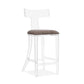 Klismos Bar Stool - Gray Velvet - Grats Decor Interior Design & Build Inc.