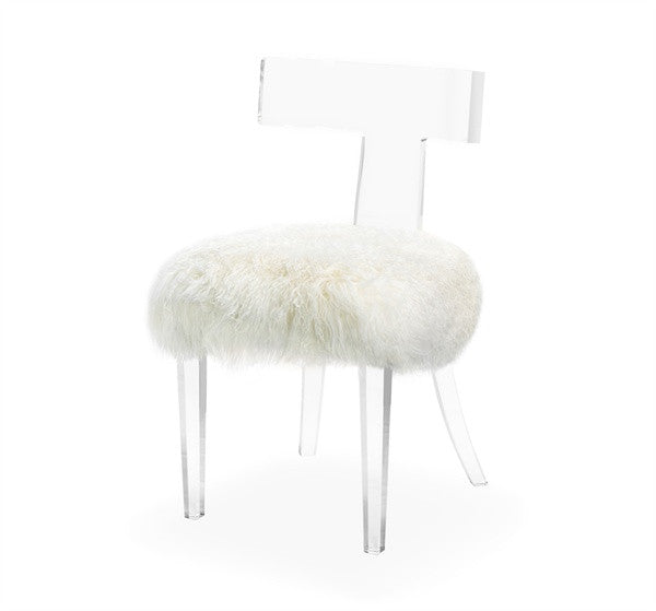 Acrylic Klismos Chair - Ivory Sheep - Grats Decor Interior Design & Build Inc.