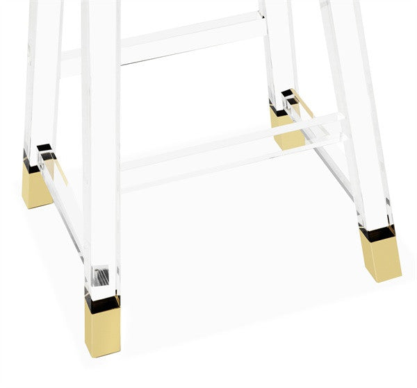 Acrylic & Brass 31"H Bar Stool - Grats Decor Interior Design & Build Inc.