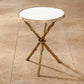 Lola 17"Dia Table - Brass & White Marble - Grats Decor Interior Design & Build Inc.