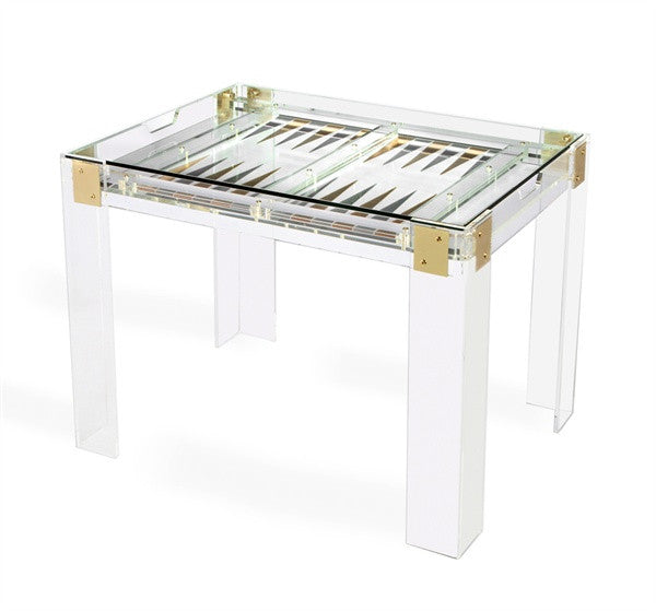 Acrylic Backgammon 40" Table - Grats Decor Interior Design & Build Inc.