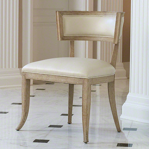 Klismos Chair-Beige Leather - Grats Decor Interior Design & Build Inc.