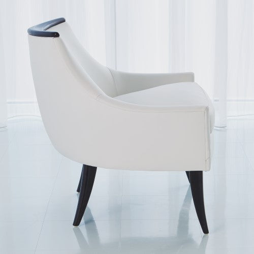 Boomerang Chair - White Leather - Grats Decor Interior Design & Build Inc.