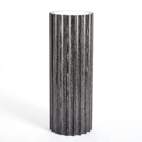 Reflective Column 44"H Pedestal-Black Cerused Oak - Grats Decor Interior Design & Build Inc.