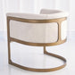 Regan Barrel Chair - Hair on Hide - Ivory/ Antique Brass - Grats Decor Interior Design & Build Inc.