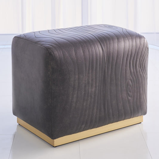 Forest Ottoman - Charcoal Leather - Grats Decor Interior Design & Build Inc.