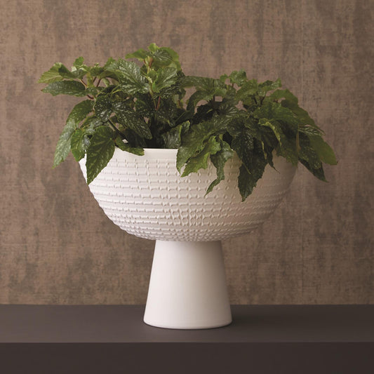 Florentine Footed Bowl - Matte White - Grats Decor Interior Design & Build Inc.