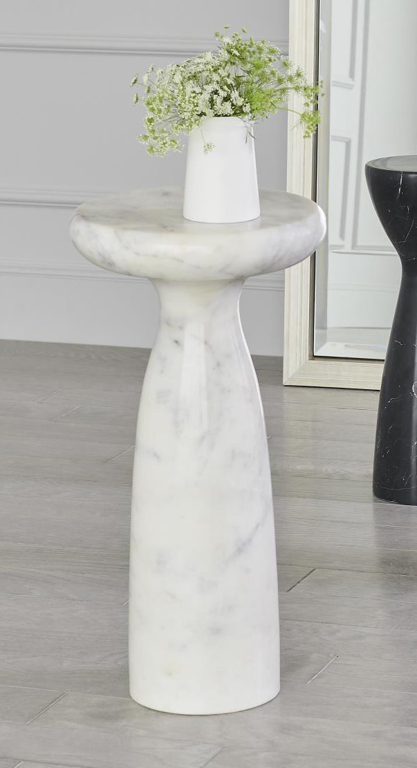 Marble Tower Table - White - Grats Decor Interior Design & Build Inc.