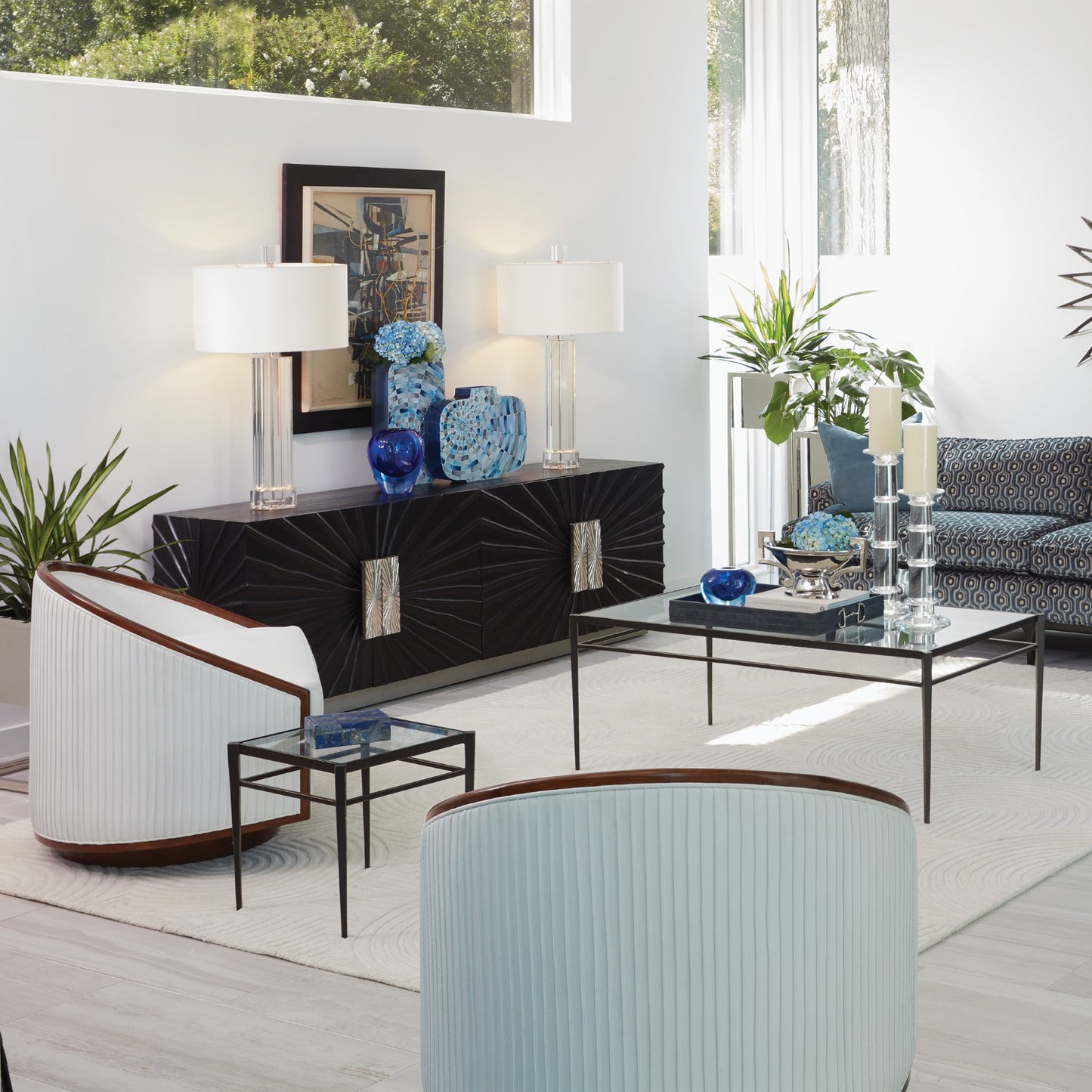 Swivel Chair - White Leather - Grats Decor Interior Design & Build Inc.