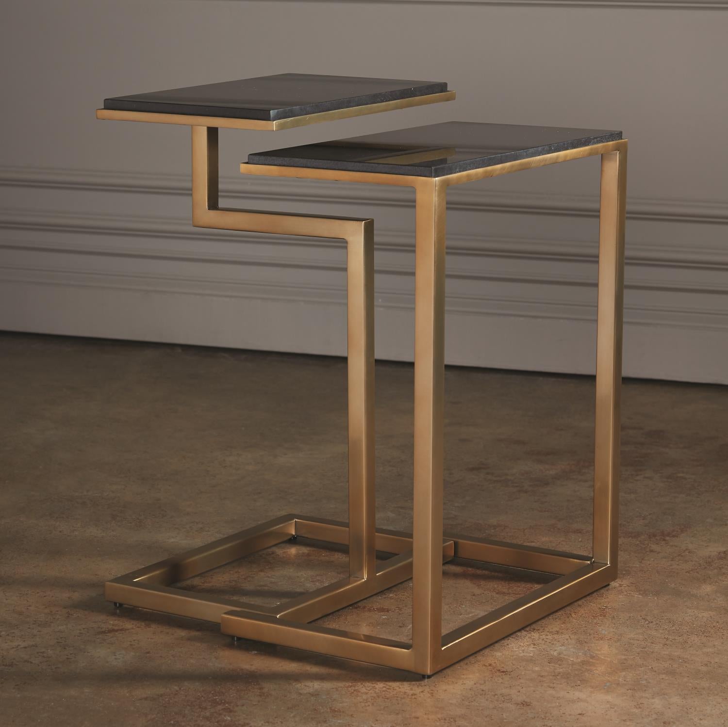 C Nesting Table - Set of 2 - Brass - Grats Decor Interior Design & Build Inc.