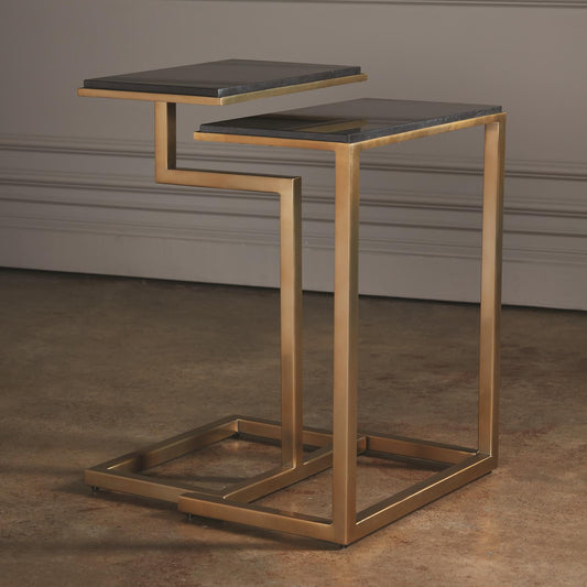 C Nesting Table - Set of 2 - Brass - Grats Decor Interior Design & Build Inc.