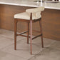 Moderno Bar Stool - Ivory Marble Leather - Grats Decor Interior Design & Build Inc.