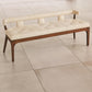Moderno Bench - Ivory Marble Leather - Grats Decor Interior Design & Build Inc.