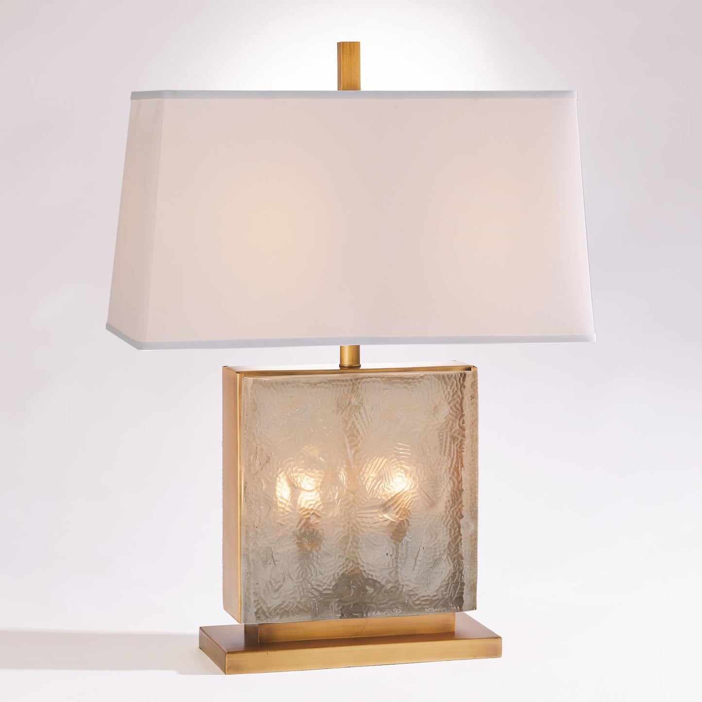 Cube Slab Table Lamp - Antique Brass - Grats Decor Interior Design & Build Inc.