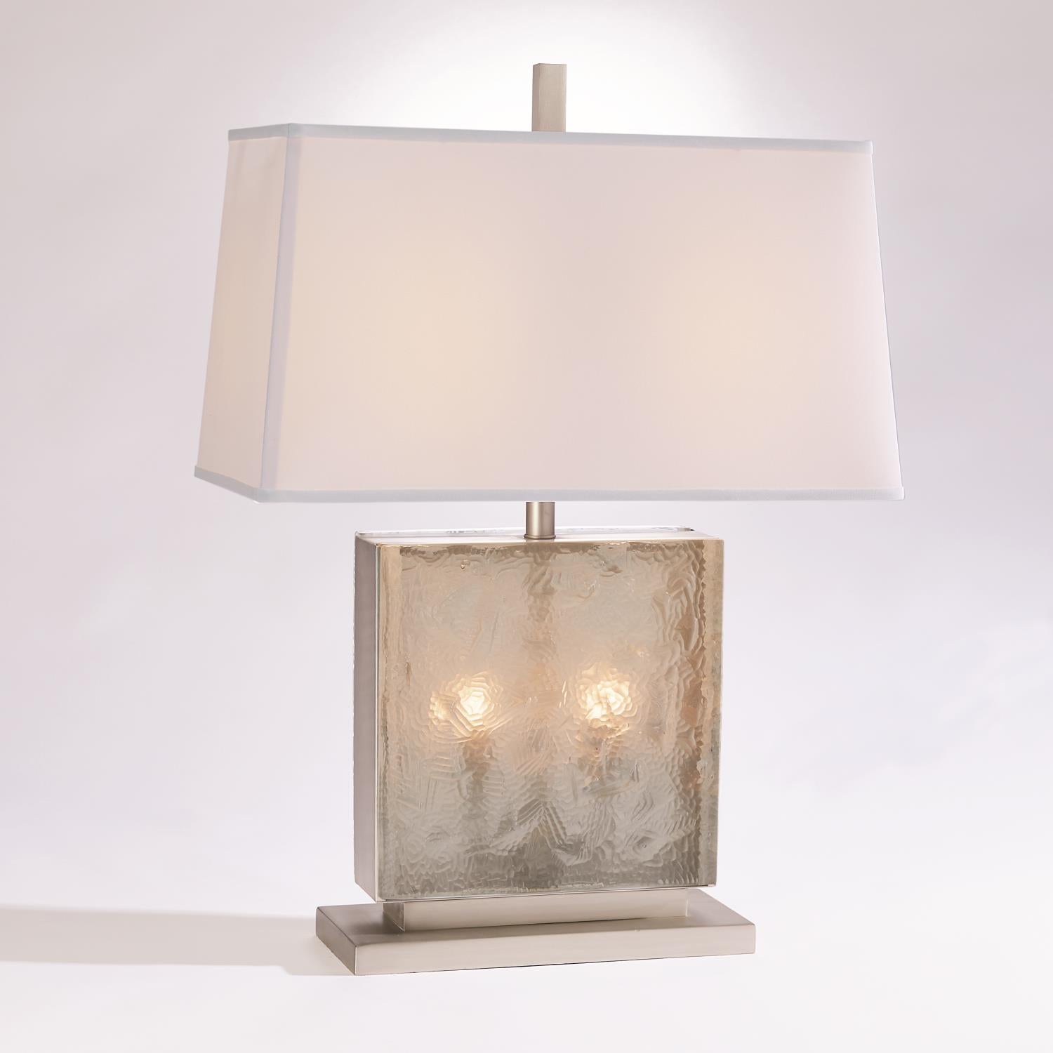Cube Slab Table Lamp - Antique Nickel - Grats Decor Interior Design & Build Inc.