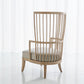 Spindle Wing Chair - Grey Leather - Grats Decor Interior Design & Build Inc.