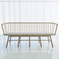 Spindle Long Bench - Grey Leather - Grats Decor Interior Design & Build Inc.