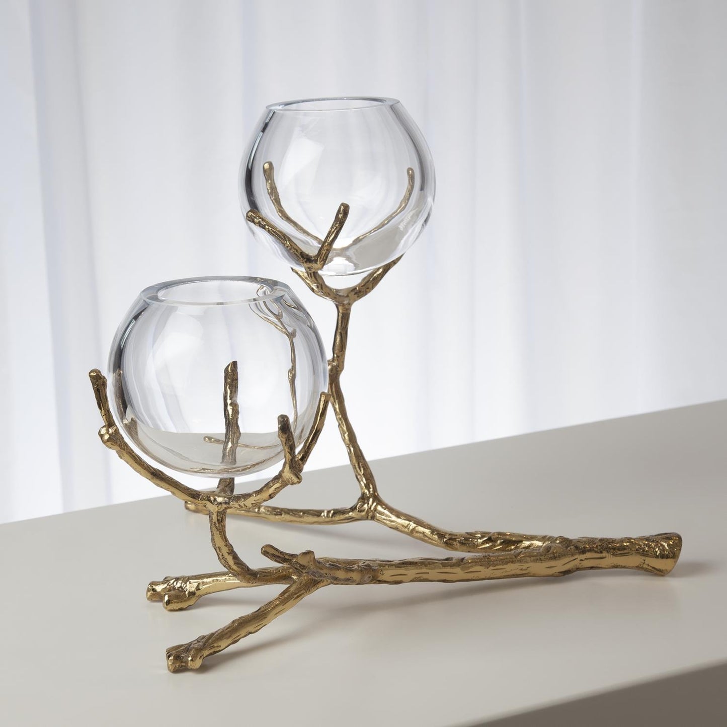 Twig 2 Vase Holder - Brass