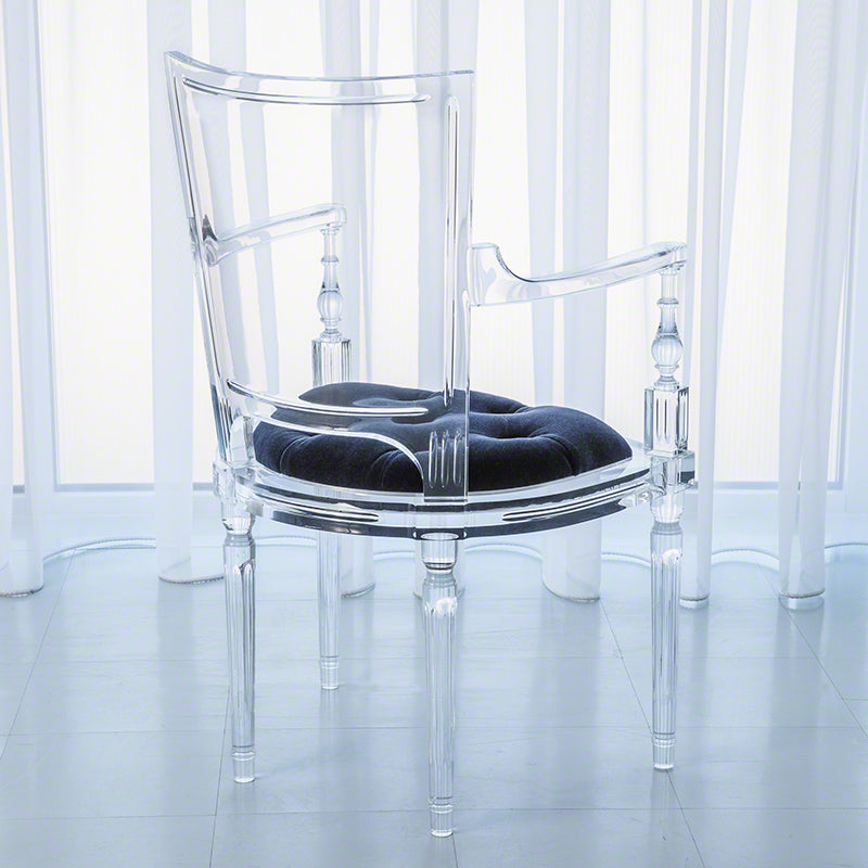 Marilyn Acrylic Arm Chair - Admiral Blue - Grats Decor Interior Design & Build Inc.