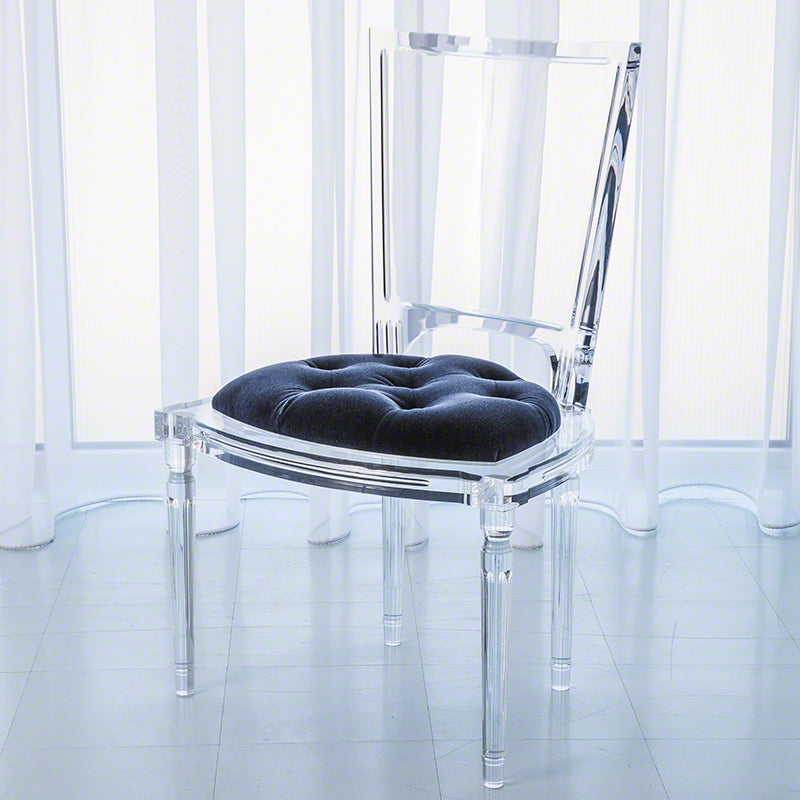 Marilyn Acrylic Side Chair - Admiral Blue - Grats Decor Interior Design & Build Inc.