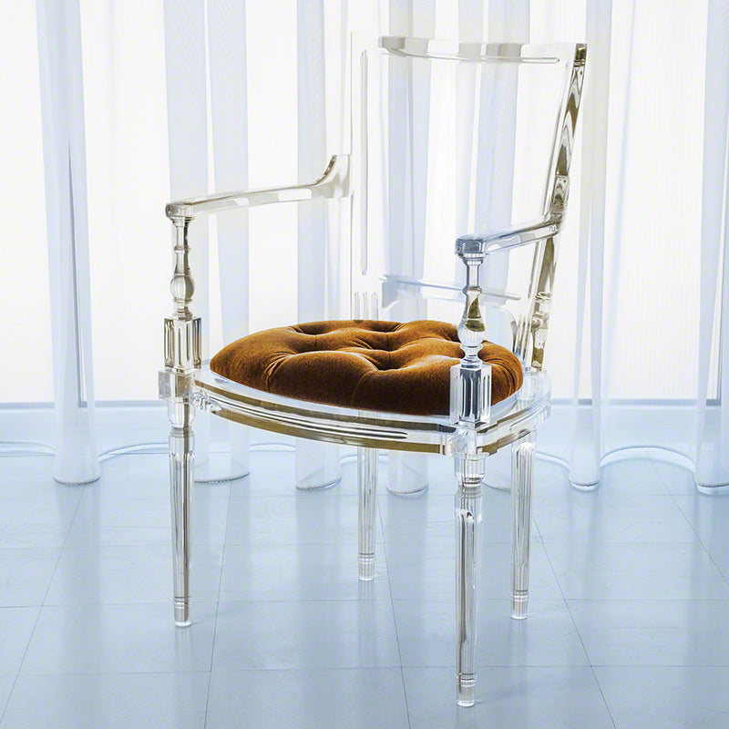 Marilyn Acrylic Arm Chair - Brown Sugar - Grats Decor Interior Design & Build Inc.