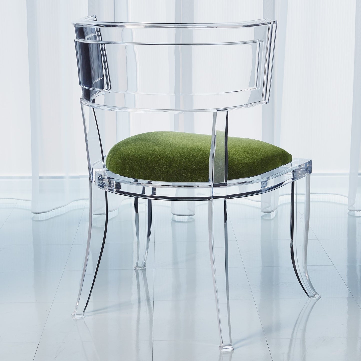 Klismos Acrylic Chair - Emerald Green - Grats Decor Interior Design & Build Inc.