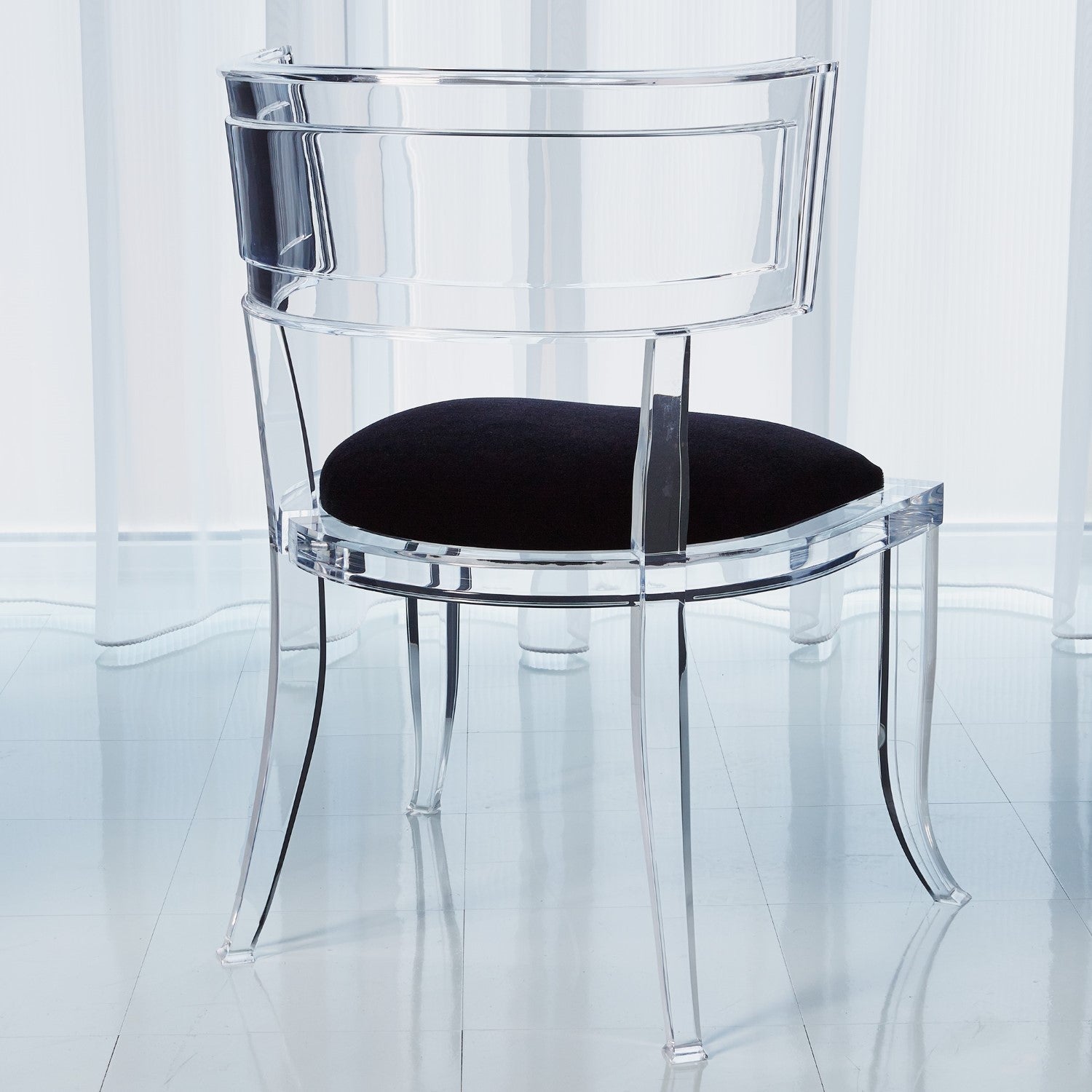 Klismos Acrylic Chair - Black - Grats Decor Interior Design & Build Inc.