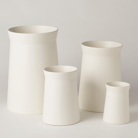 Barbara Barry S/4 Soft Curve Vases - Moon - Grats Decor Interior Design & Build Inc.