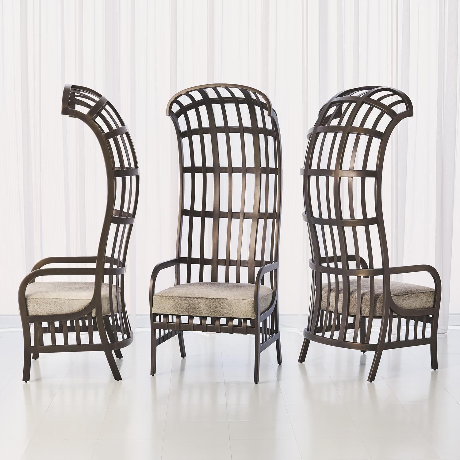Cascade Chair - Grey Hair-on-Hide Leather - Grats Decor Interior Design & Build Inc.