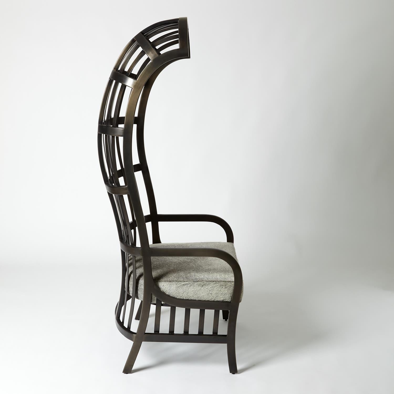 Cascade Chair - Grey Hair-on-Hide Leather - Grats Decor Interior Design & Build Inc.