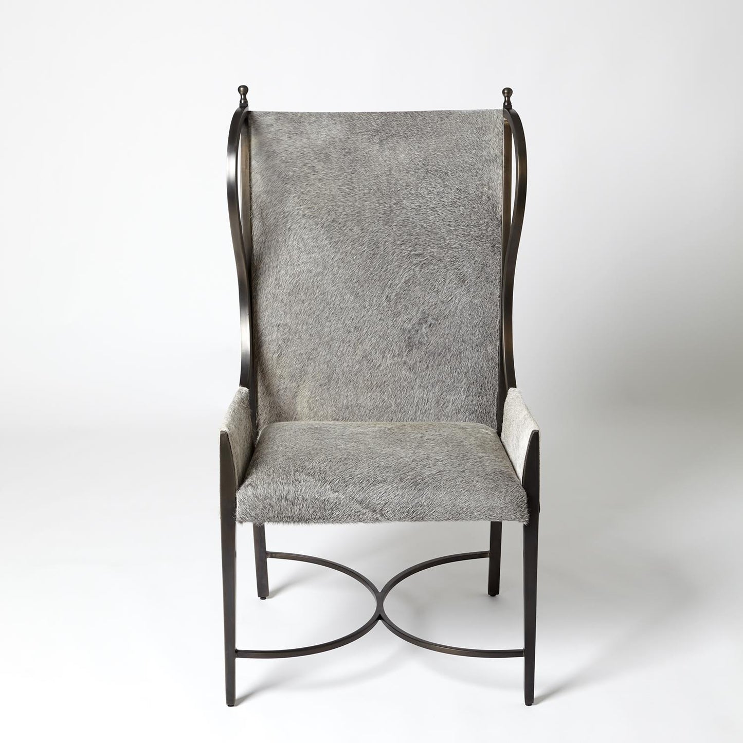 Iron Wing Chair - Grey Hair-on-Hide - Grats Decor Interior Design & Build Inc.