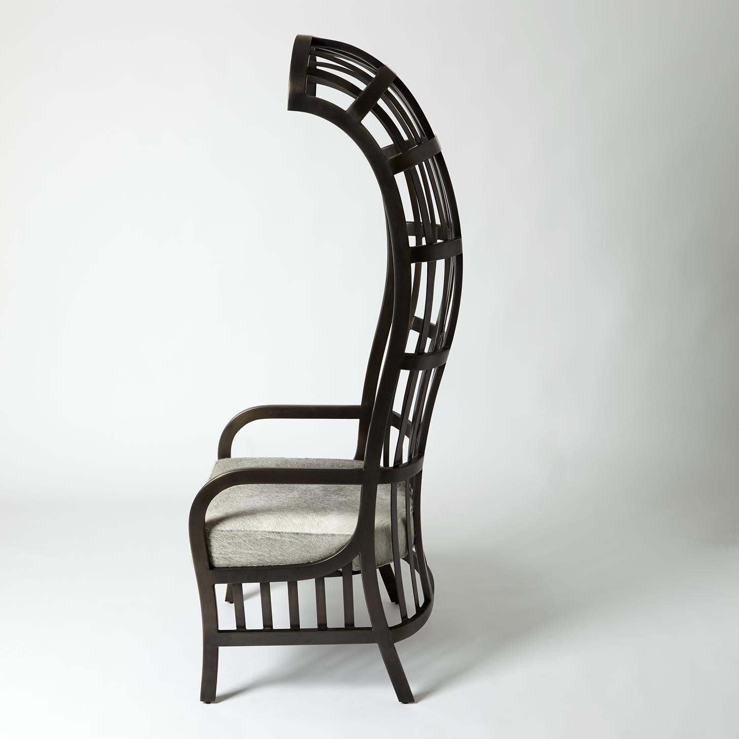 Cascade Chair - Grey Hair-on-Hide Leather - Grats Decor Interior Design & Build Inc.