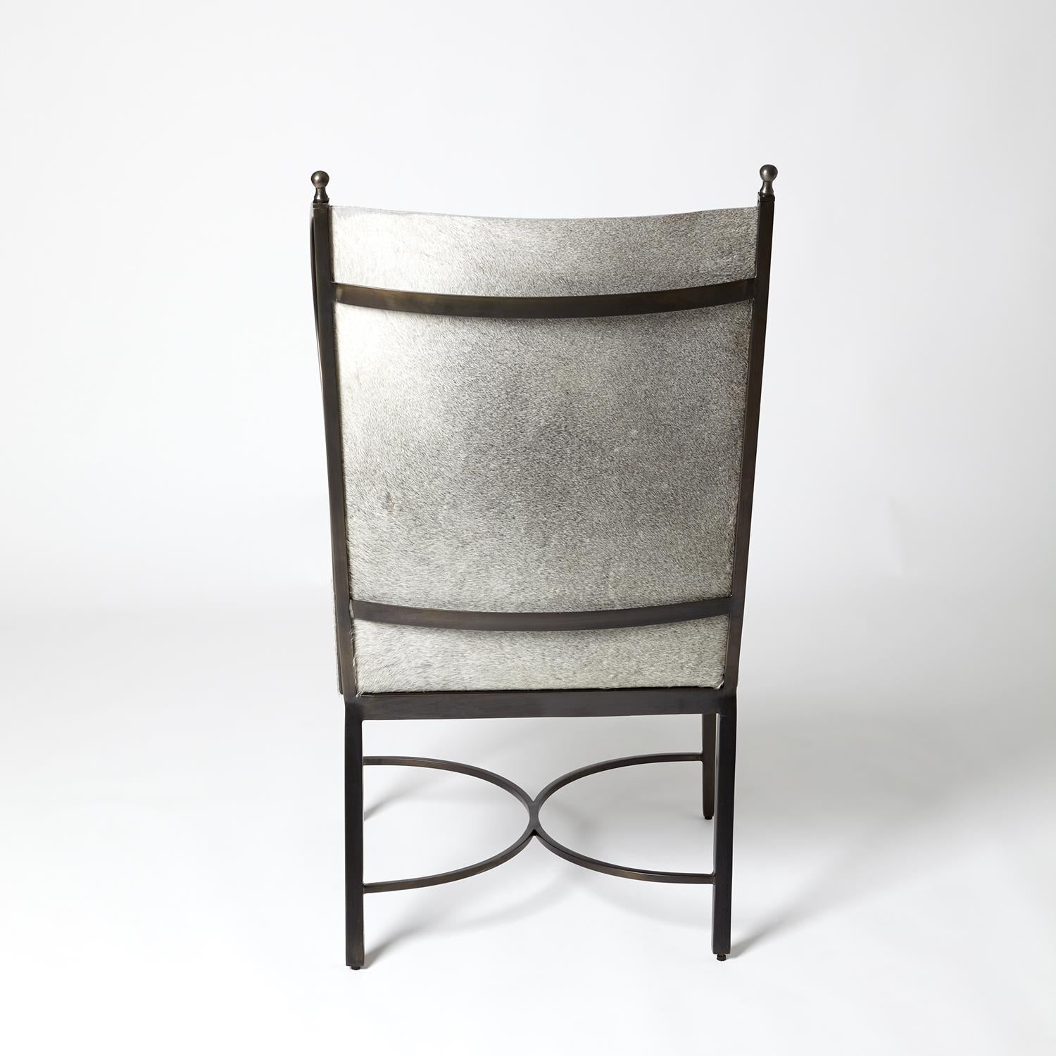 Iron Wing Chair - Grey Hair-on-Hide - Grats Decor Interior Design & Build Inc.