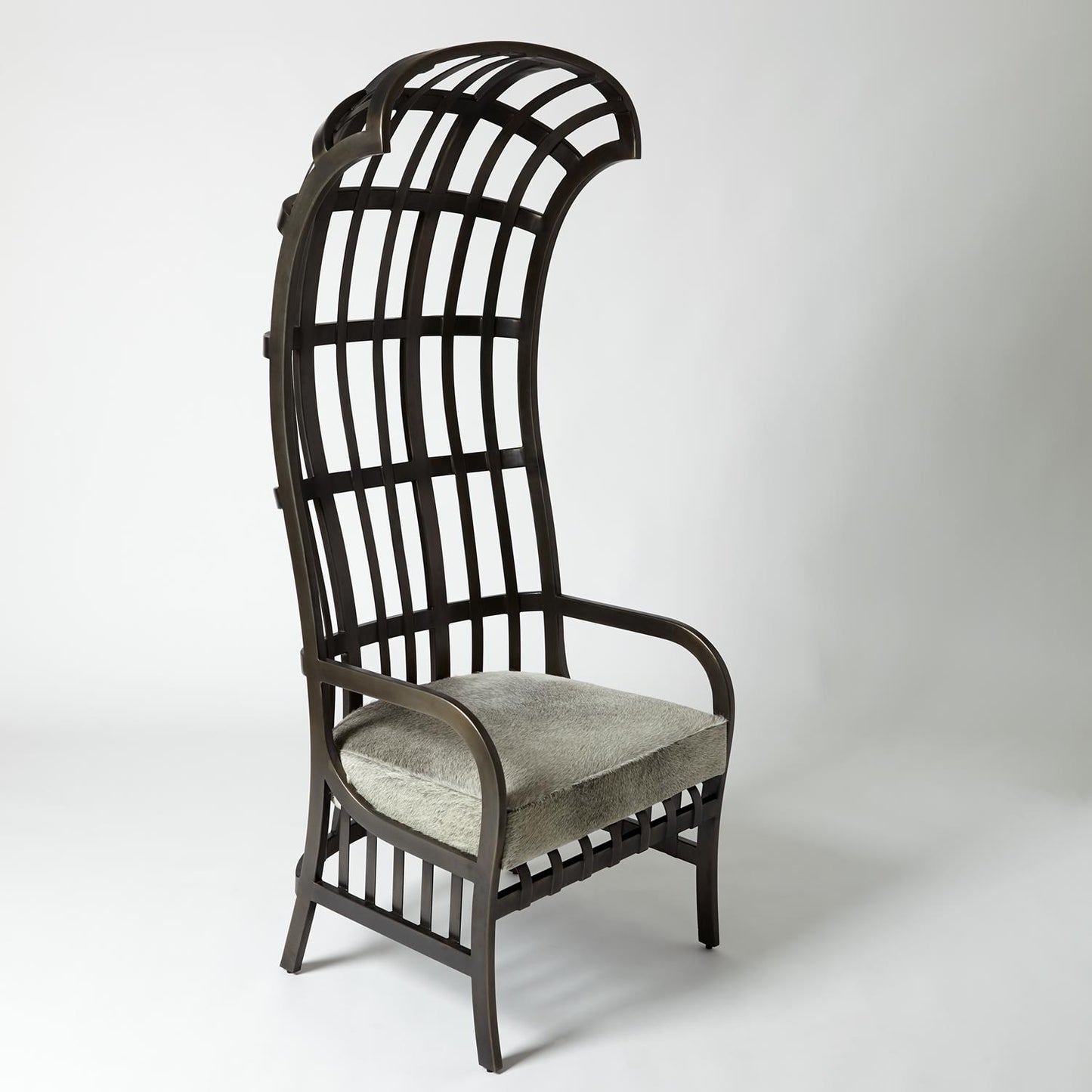 Cascade Chair - Grey Hair-on-Hide Leather - Grats Decor Interior Design & Build Inc.