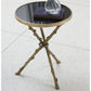 Lola 17"Dia Table - Brass & Black Granite - Grats Decor Interior Design & Build Inc.