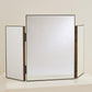 Tri-Fold Vanity Mirror-Antique Brass - Grats Decor Interior Design & Build Inc.