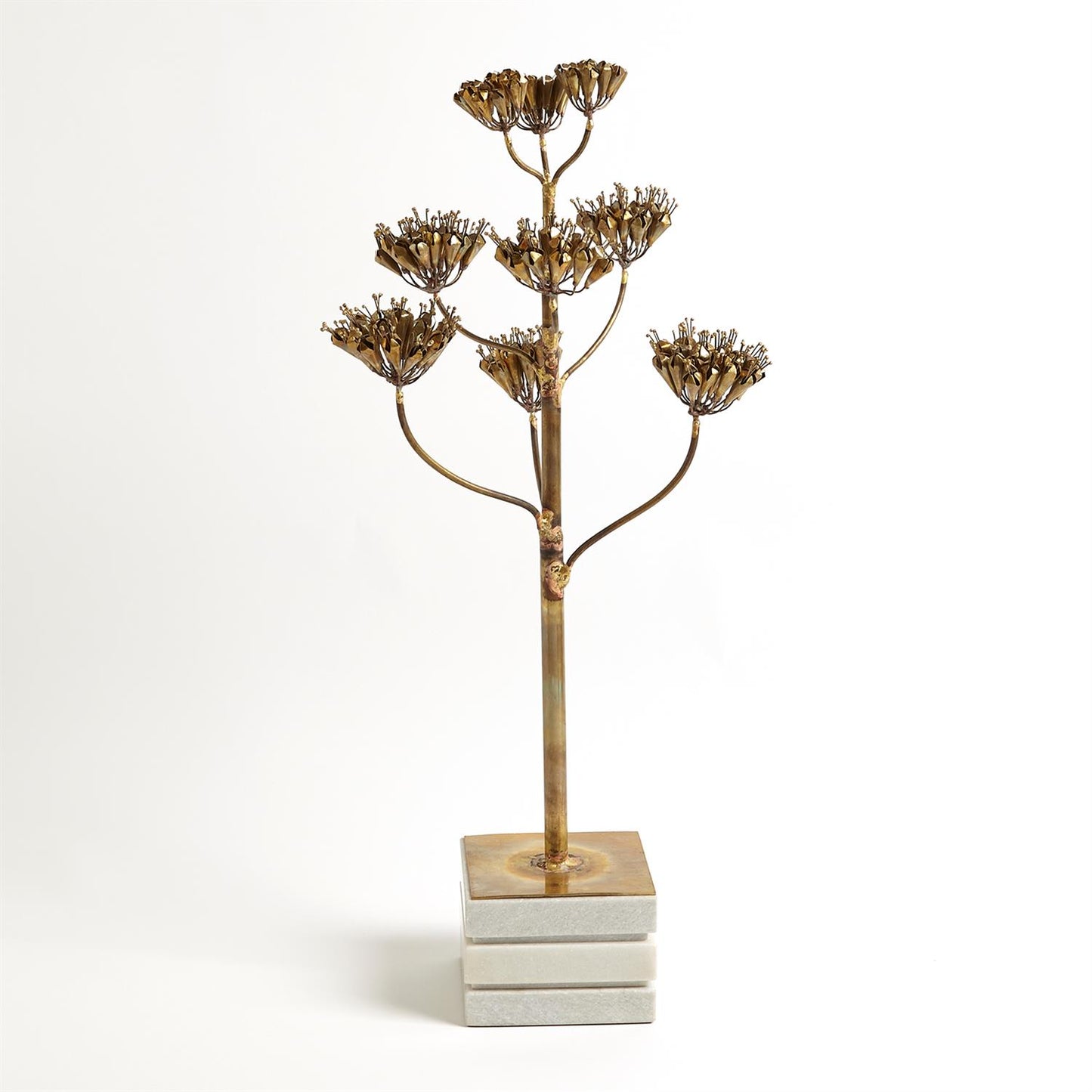 Blooming Century Plant Sculpture - Brass - Grats Decor Interior Design & Build Inc.