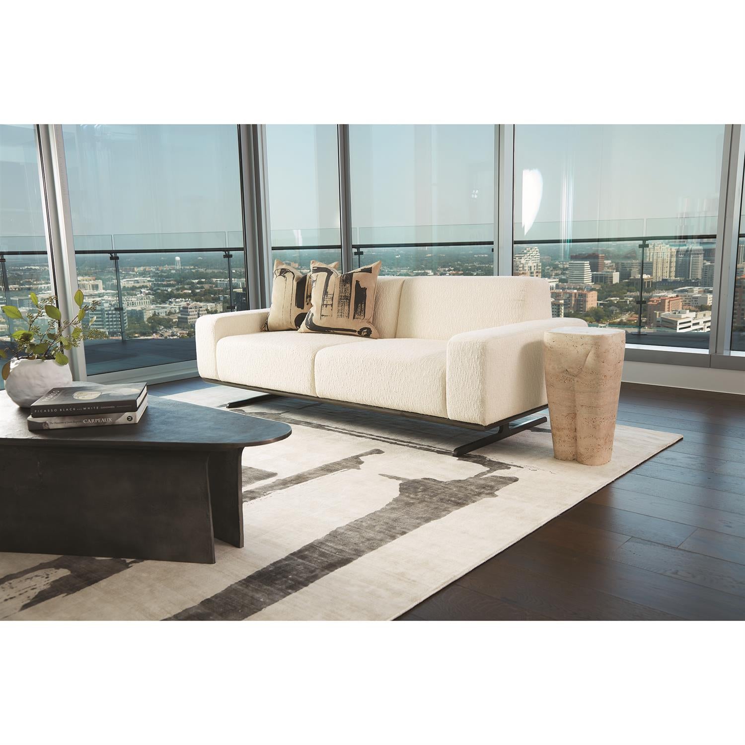 Femme Stool - Travertine - Grats Decor Interior Design & Build Inc.