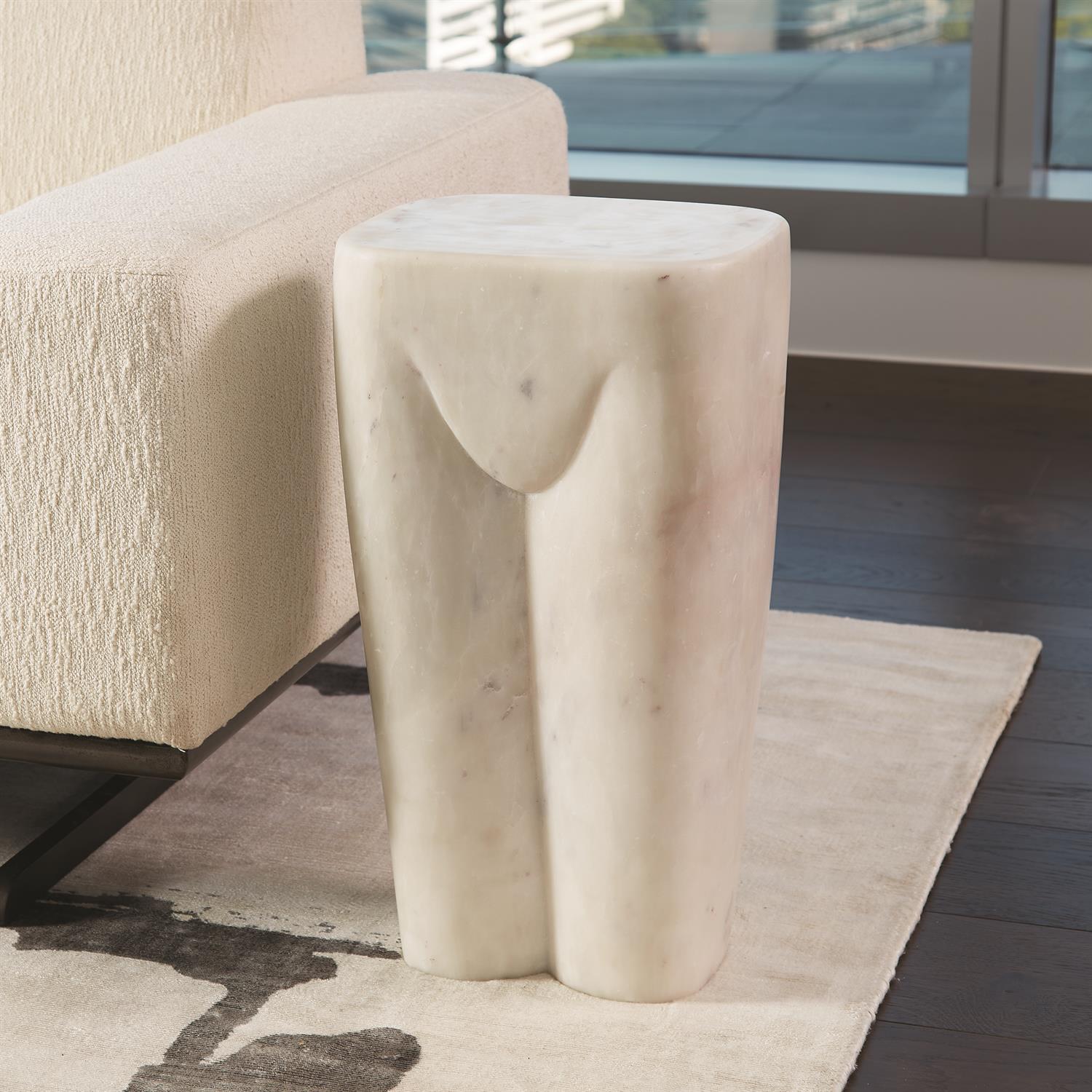 Femme Stool - White Marble - Grats Decor Interior Design & Build Inc.