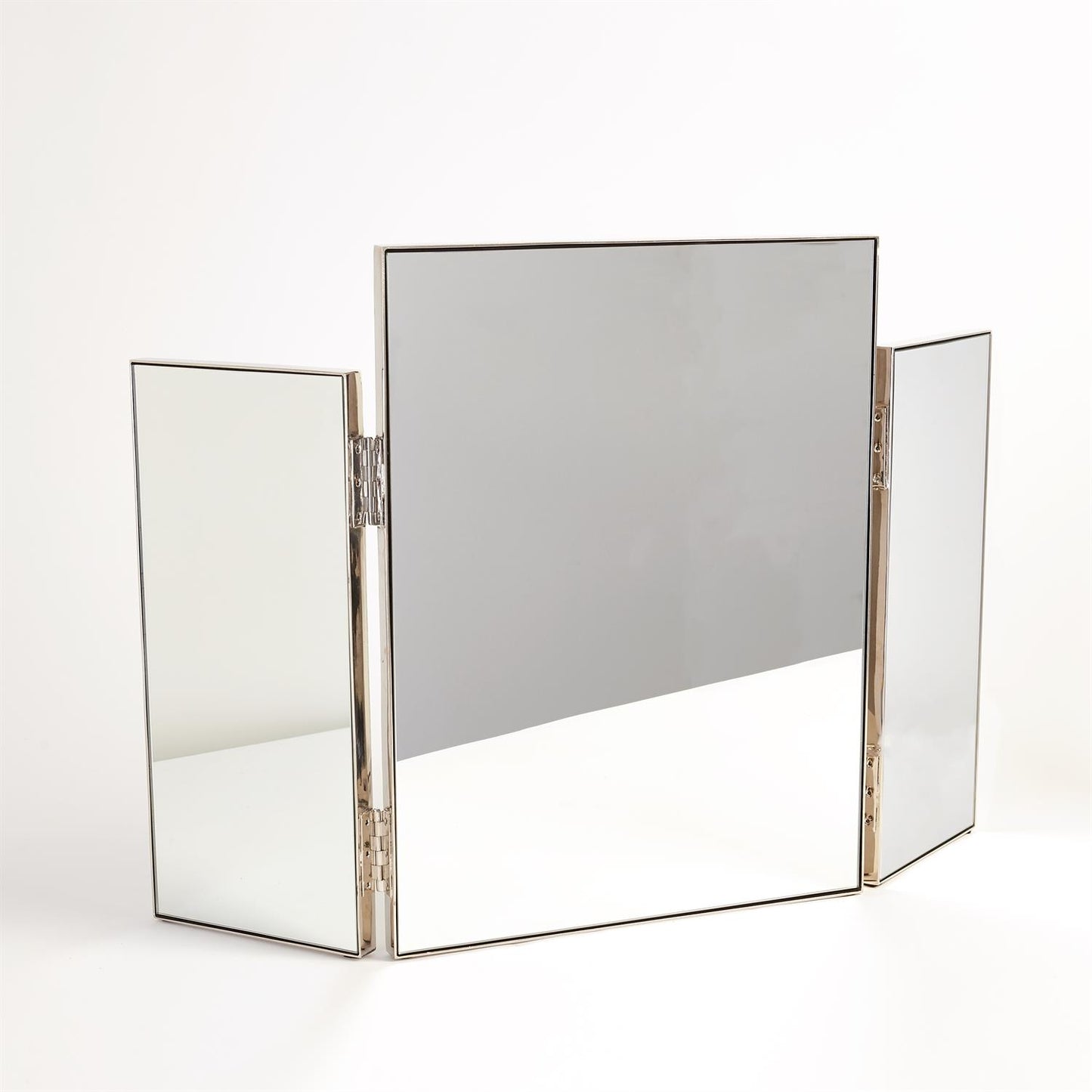 Tri-Fold Vanity Mirror - Nickel - Grats Decor Interior Design & Build Inc.